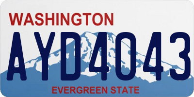 WA license plate AYD4043