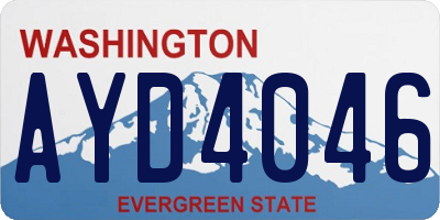 WA license plate AYD4046