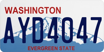 WA license plate AYD4047