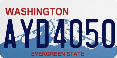 WA license plate AYD4050