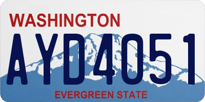 WA license plate AYD4051