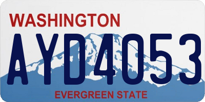 WA license plate AYD4053