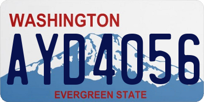 WA license plate AYD4056