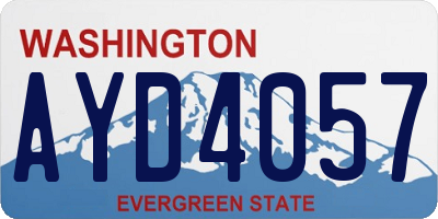 WA license plate AYD4057