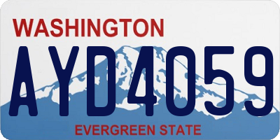 WA license plate AYD4059