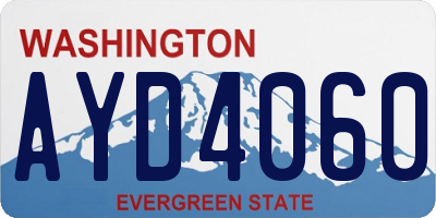 WA license plate AYD4060