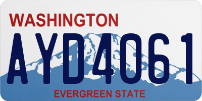 WA license plate AYD4061