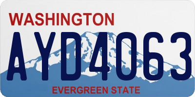 WA license plate AYD4063