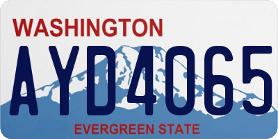 WA license plate AYD4065