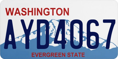 WA license plate AYD4067