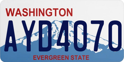 WA license plate AYD4070