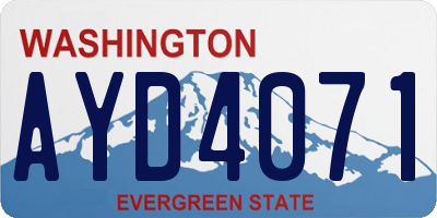 WA license plate AYD4071