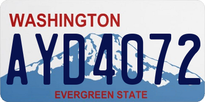 WA license plate AYD4072