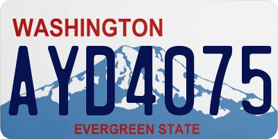 WA license plate AYD4075