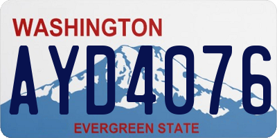 WA license plate AYD4076