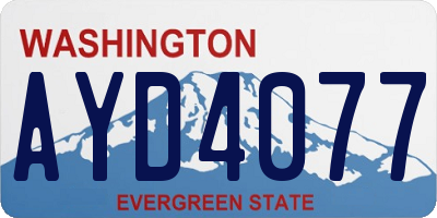 WA license plate AYD4077