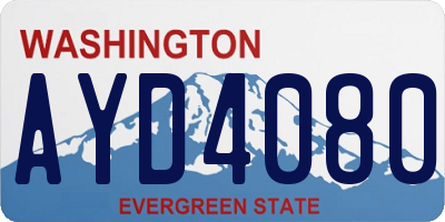 WA license plate AYD4080