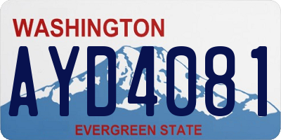 WA license plate AYD4081