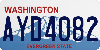 WA license plate AYD4082