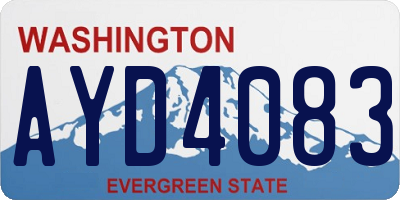 WA license plate AYD4083