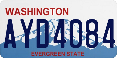 WA license plate AYD4084