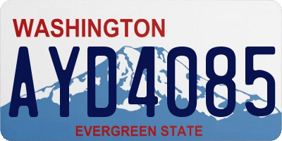 WA license plate AYD4085