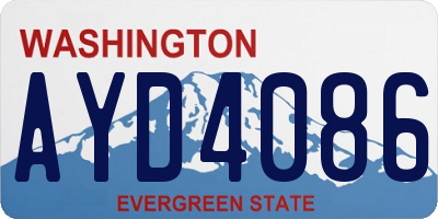 WA license plate AYD4086