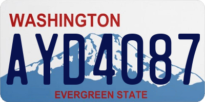 WA license plate AYD4087
