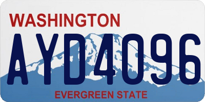 WA license plate AYD4096