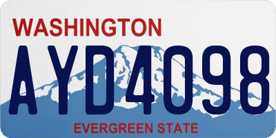 WA license plate AYD4098