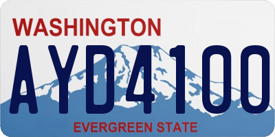 WA license plate AYD4100