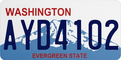 WA license plate AYD4102