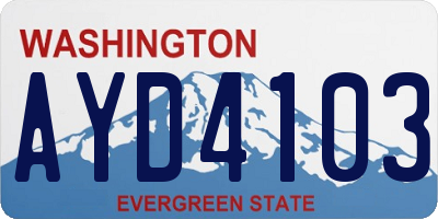 WA license plate AYD4103