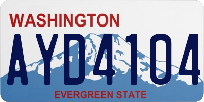 WA license plate AYD4104
