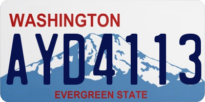 WA license plate AYD4113