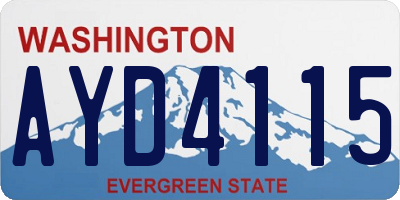WA license plate AYD4115