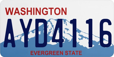 WA license plate AYD4116