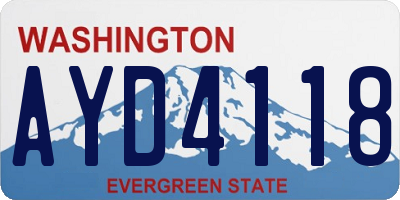 WA license plate AYD4118