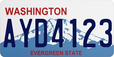 WA license plate AYD4123