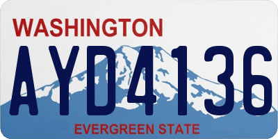WA license plate AYD4136