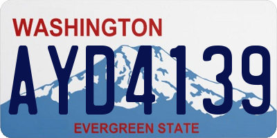 WA license plate AYD4139