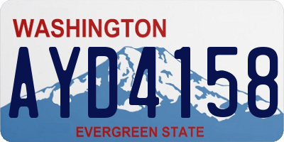 WA license plate AYD4158