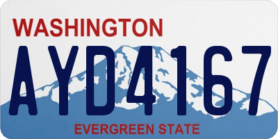 WA license plate AYD4167