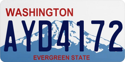 WA license plate AYD4172