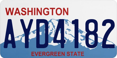 WA license plate AYD4182