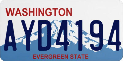 WA license plate AYD4194