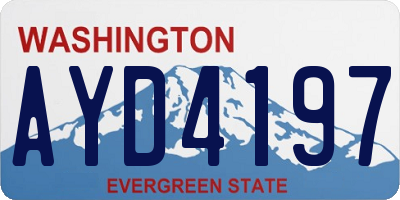 WA license plate AYD4197