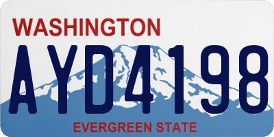 WA license plate AYD4198