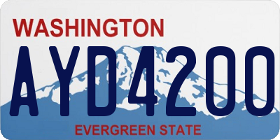 WA license plate AYD4200