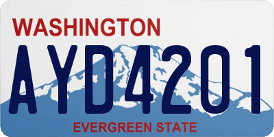 WA license plate AYD4201